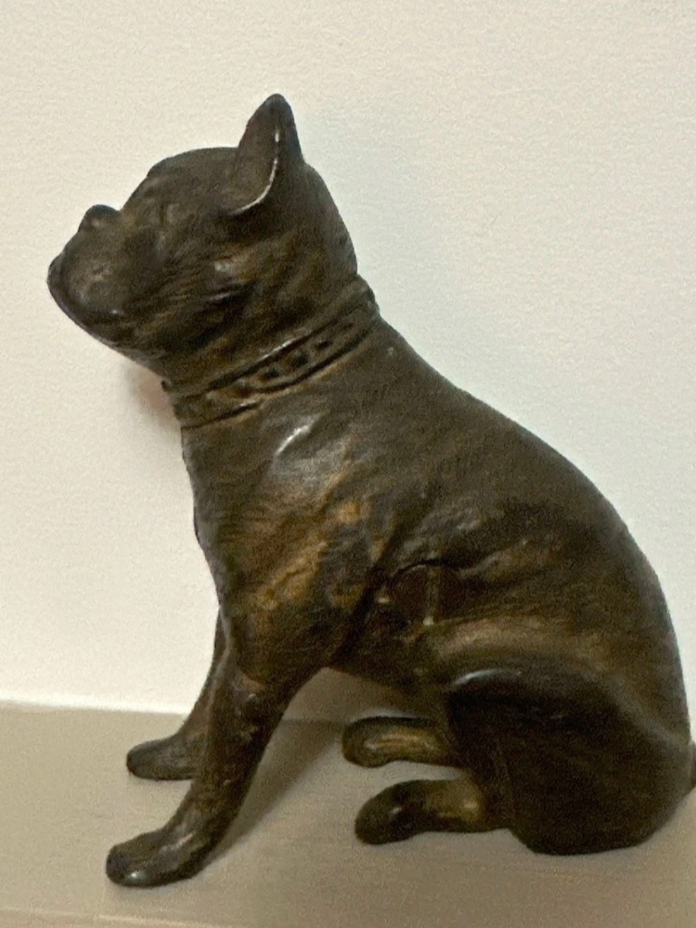 Antique 1912-1928 Hubley Cast Iron No. 826 Boxer Bulldog Still Penny Coin Bank 5